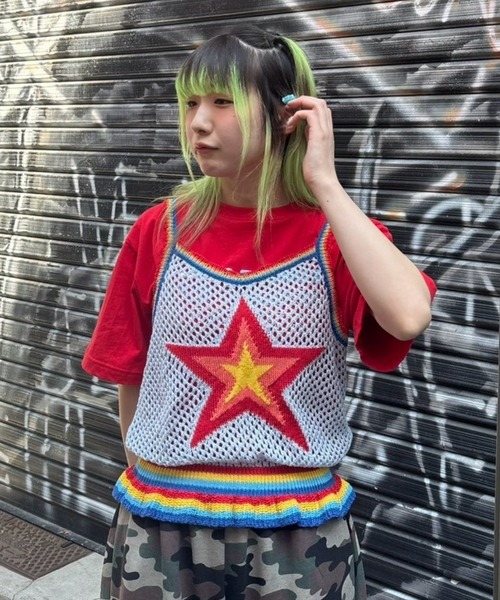 「Candy Stripper」 キャミソールニット FREE ブラック レディース Candy Stripper キャミソール STAR KNIT : ZOZOTOWN Yahoo!店