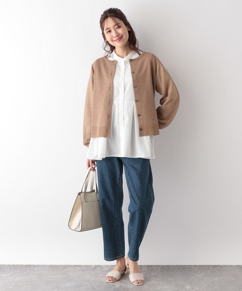「GLOBAL WORK」 長袖チュニック MEDIUM オフホワイト レディース