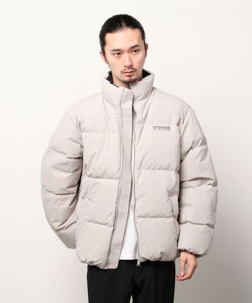 GUESS（ゲス） ダウンジャケット MEDIUM ライトグレー メンズ