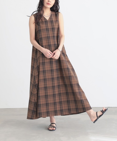 ボックスチェックワンピースセット for/c（フォーシー） ワンピース 「低身長/高身長向けサイズ有」V