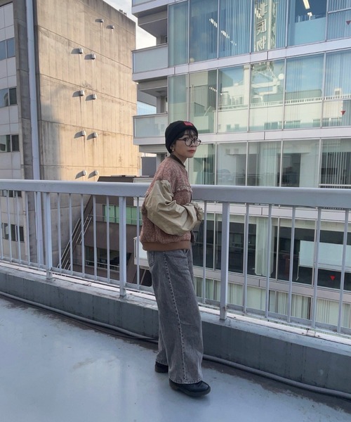 「ap retro」 ジップアップブルゾン FREE ネイビー レディース_画像5