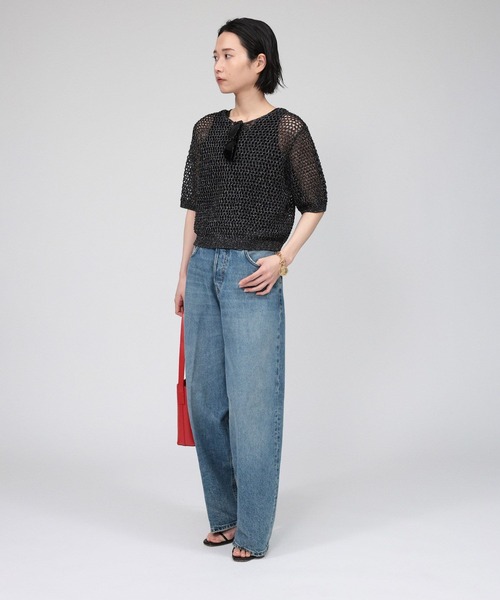 バビロンメッシュニット　美品 BABYLONE（バビロン） ニット セーター 2WAYメッシュプルオーバー