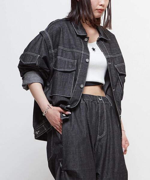 CONVERSE TOKYO デニムジャケット gジャン 2WAY DETACHABLE