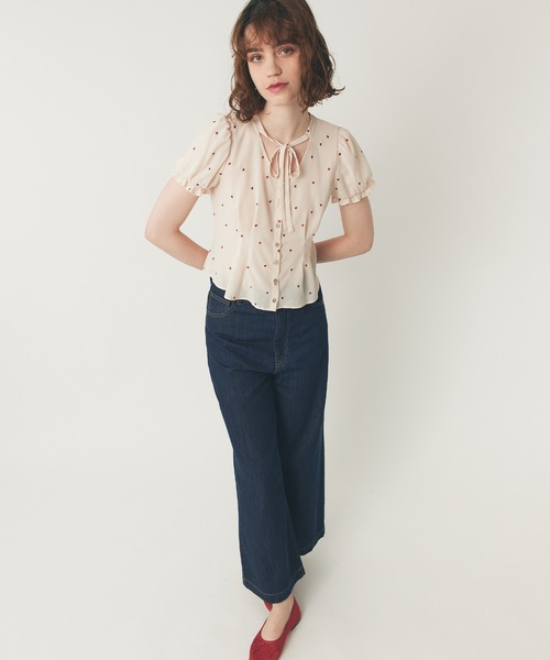 DEICY（デイシー） ブラウス シャツ シフォンハート刺繍ブラウス