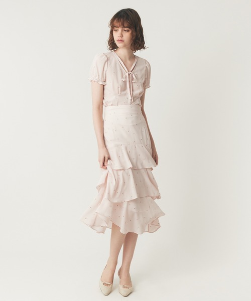 ♡deicy ブラウス♡ シフォンハート刺繍ブラウス
