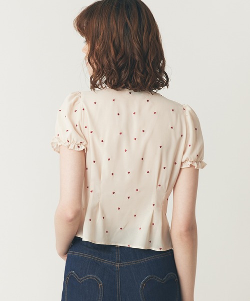 DEICY（デイシー） ブラウス シャツ シフォンハート刺繍ブラウス