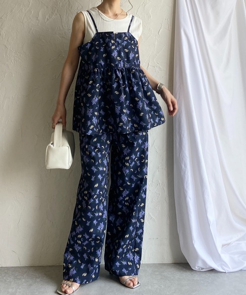 花柄 セットアップ キャミソールトップス ハイウエストスカート She's Closet セットアップ 花柄フラワープリント＆アート柄