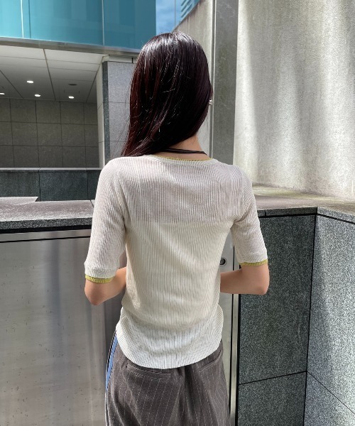 AIC. シアーリブヘンリーネックトップス レディース : ZOZOTOWN Yahoo