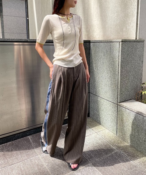 AIC. シアーリブヘンリーネックトップス レディース : ZOZOTOWN Yahoo