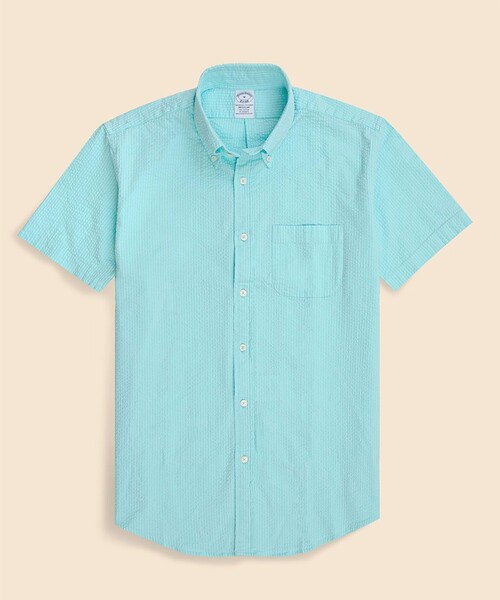 ブルックスブラザーズ（Brooks Brothers）/ストレッチコットン　シアサッカー　ショートスリーブ　カジュアルシャツ　Regular Fit BROOKS BROTHERS（ブルックスブラザーズ） シャツ ストレッチコットン