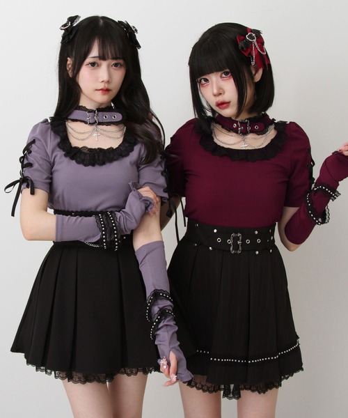 DearMyLove ニット セーター 十字架チェーンチョーカーアーム