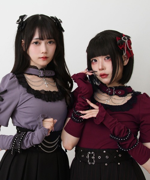 DearMyLove ニット セーター 十字架チェーンチョーカーアーム