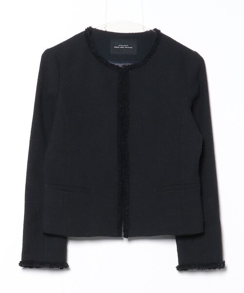 GREEN LABEL RELAXING ノーカラージャケット 38 ネイビー green label relaxing 「green relaxing」 ノーカラージャケット