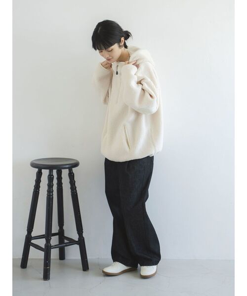 Ungrid☆美品☆ルーズパーカー ベージュ Ungrid（アングリッド） パーカー ボアルーズパーカー レディース