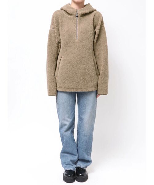 パーカー ボアルーズパーカー レディース STYLEBLOCK パーカー ロング丈ジップアップパーカー レディース