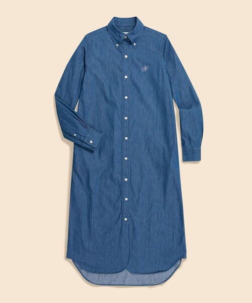【極美品】Brooks Brothers 長袖　前ボタンワンピース BROOKS BROTHERS（ブルックスブラザーズ） シャツワンピース 「Double
