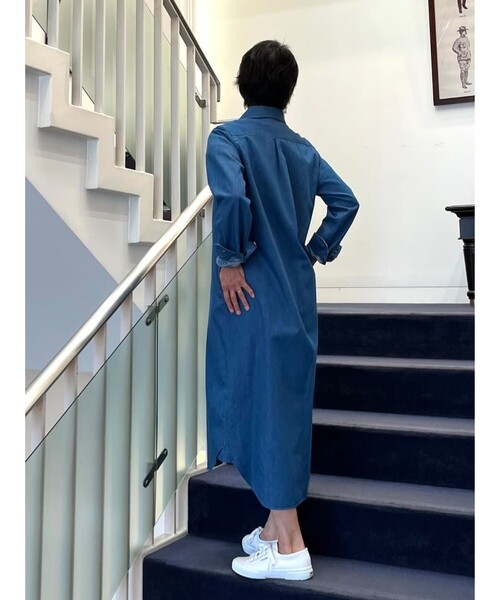 美品　Brooks Brothers ロングスリーブ ソフトシャツワンピース ポリエステルファイユ ロングスリーブ ソフトシャツドレス | Brooks
