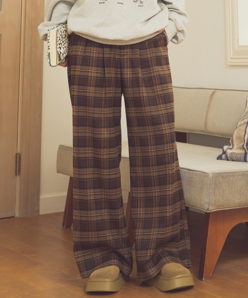 Zooodle スラックス チェックパンツ メンズ レディース : ZOZOTOWN