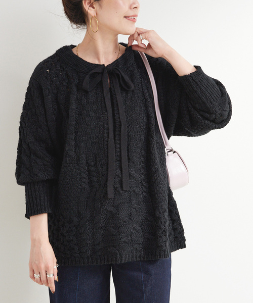 B.C STOCK（ベーセーストック） ニット セーター 手洗い可 / パッチ