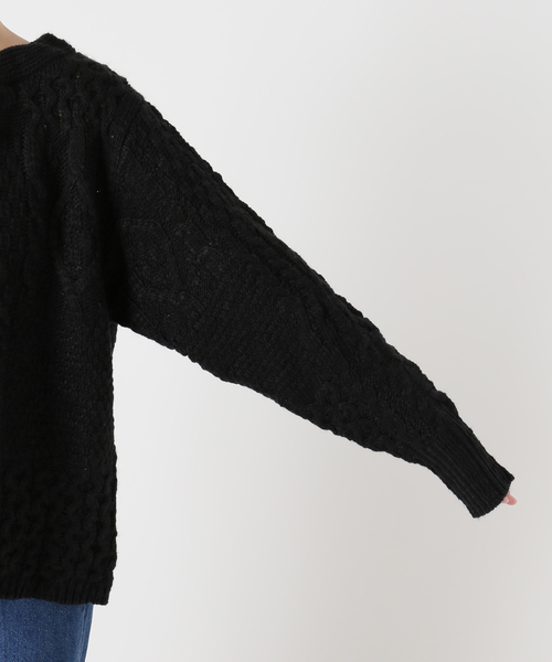 B.C STOCK（ベーセーストック） ニット セーター 手洗い可 / パッチ