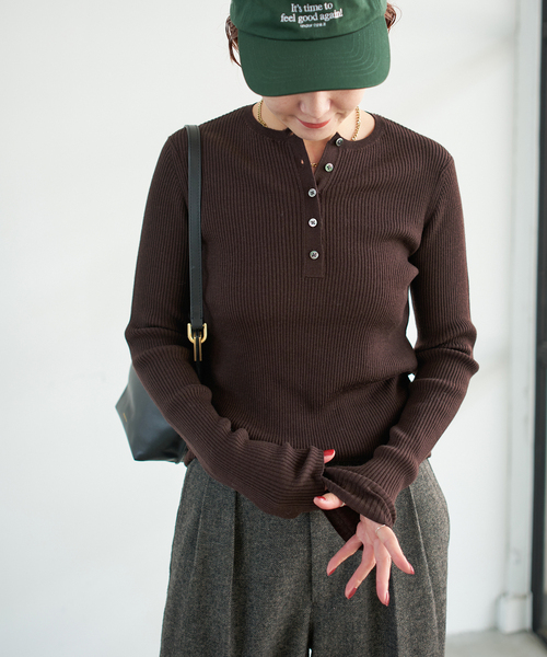 spick&span♡ ニット Spick＆Span ニット セーター 18Gヘンリーネックプルオーバー