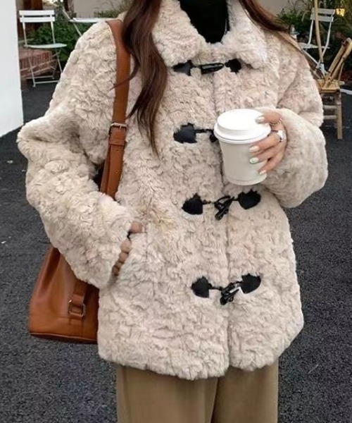 ViViDAY ダッフルコート コート ふわふわフェイクファーダッフルコート