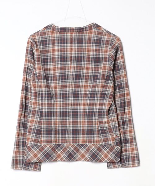 Plantation（プランテーション） チェック柄ジャケット M ブラウン