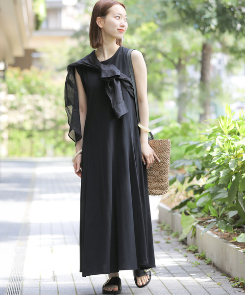 「JOURNAL STANDARD relume」 ノースリーブワンピース FREE チャコールグレー レディース_画像2