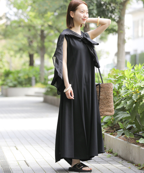 「JOURNAL STANDARD relume」 ノースリーブワンピース FREE チャコールグレー レディース_画像3