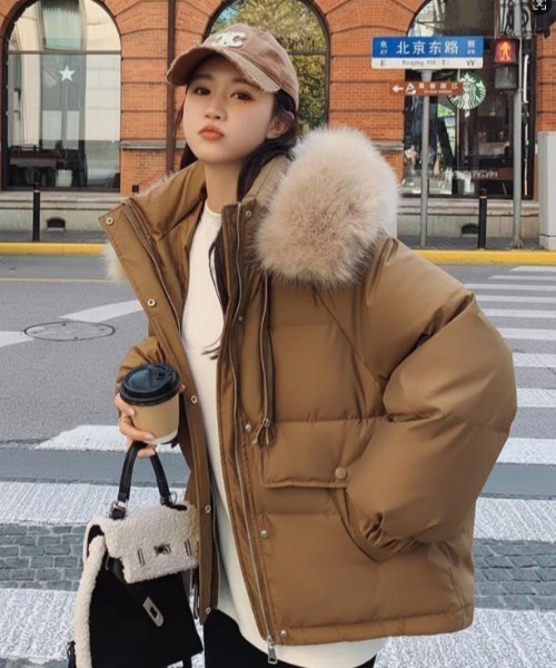 FAVORITO ブルゾン アウター ファーフード付きコート レディース