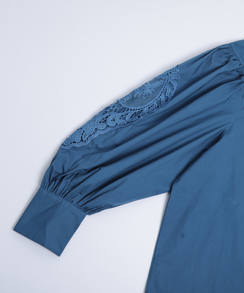 「La-gemme」 長袖ブラウス フリー ブルー レディース_画像5