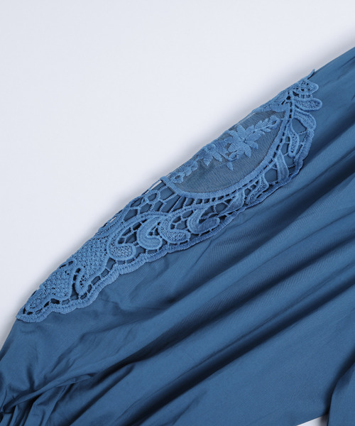 「La-gemme」 長袖ブラウス フリー ブルー レディース_画像6