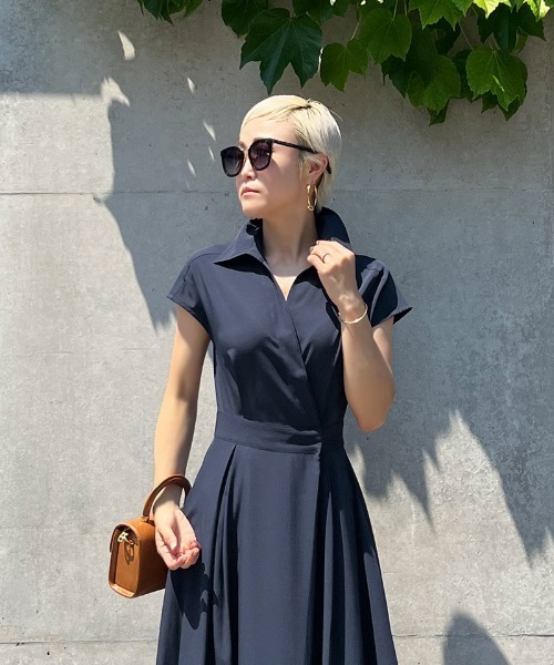 レディースファッション 「JENNE」 半袖ワンピース MEDIUM ネイビー