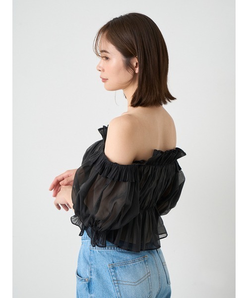 「SNIDEL」 半袖ブラウス ONE SIZE パープル レディースの画像