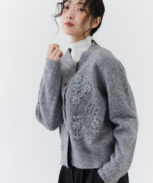 bubbles バブルス クロップドシャギーカーディガン NUJOH カーディガン Bubble Stitch Cardigan /バブルステッチ