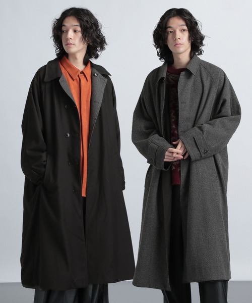 HARE（ハレ） ステンカラーコート SMALL ブラック メンズ : ZOZOTOWN