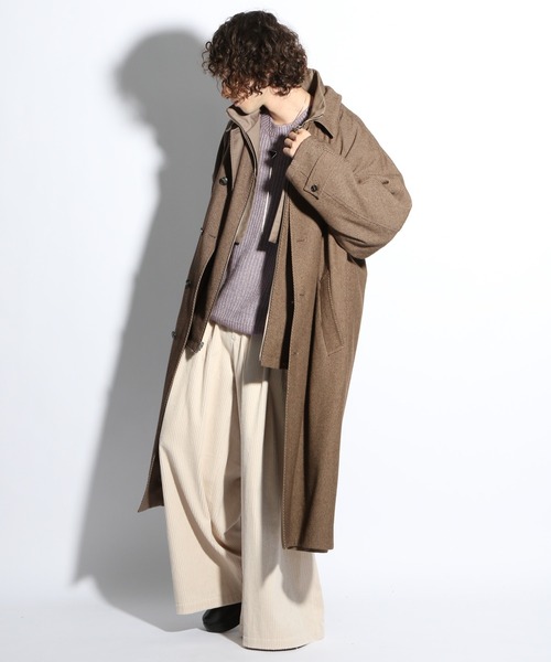 HARE（ハレ） ステンカラーコート SMALL ブラック メンズ : ZOZOTOWN