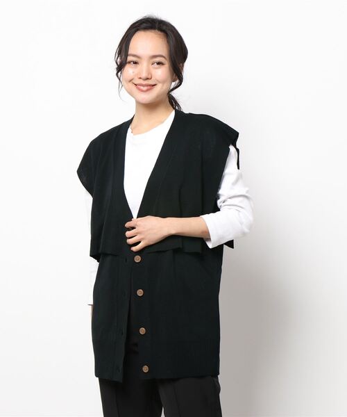 「STYLEBLOCK」 ベスト M ネイビー レディース_画像4