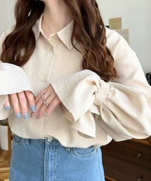 「moment+」 長袖ブラウス L ライトベージュ レディースの画像3