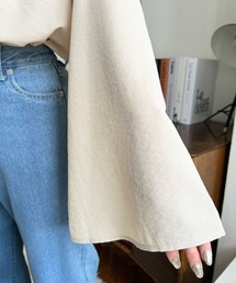 「moment+」 長袖ブラウス L ライトベージュ レディースの画像9