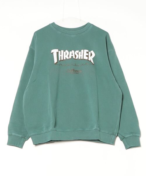 THRASHER（スラッシャー） スウェットカットソー M グリーン メンズ