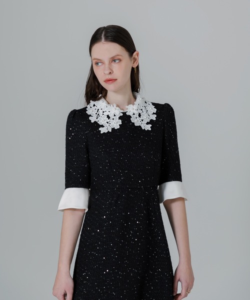 「Leja」 半袖ワンピース LARGE ブラック レディースの画像