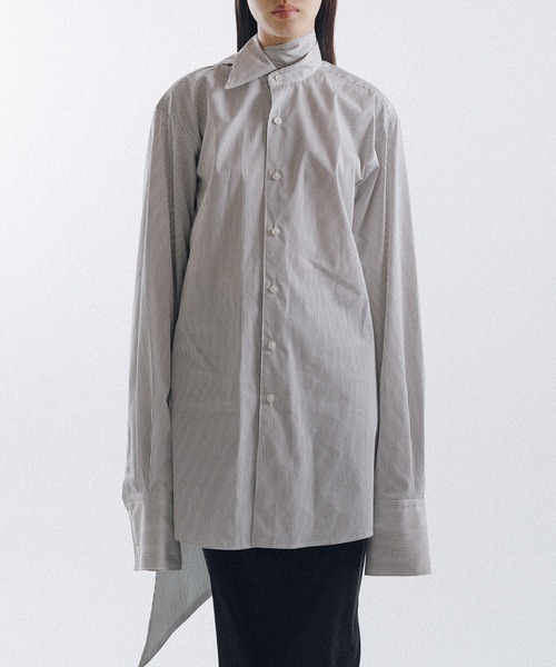 stripeブラウス ブラウス シャツ Stripe Long Collar Shirt レディース メンズ