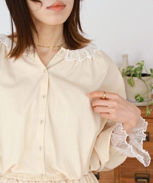 「Crisp」 長袖ブラウス FREE アイボリー レディース_画像8