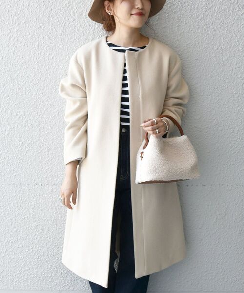 SHIPS any 「SHIPS any」 ノーカラーコート 36 ベージュ レディース