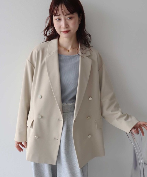 新品未使用✨ebure ウールモヘアセミダブルテーラードジャケット　36 ebure - 年内価格未使用ウールモヘア セミダブルテーラード ジャケット