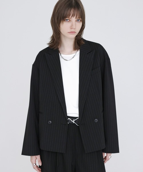 THE GARMENT ウール ピンストライプ ジャケット AUS10 紺 ネイビーストライプウールジャケット | DROOMTUIN_VINTAGE