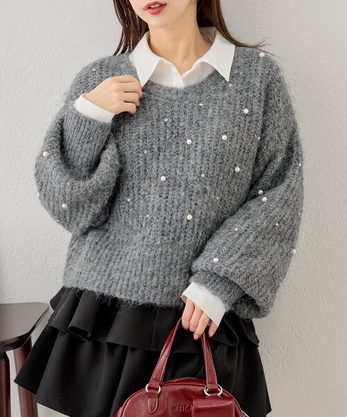 「Chico」 長袖ニット FREE アイボリー レディース_画像2