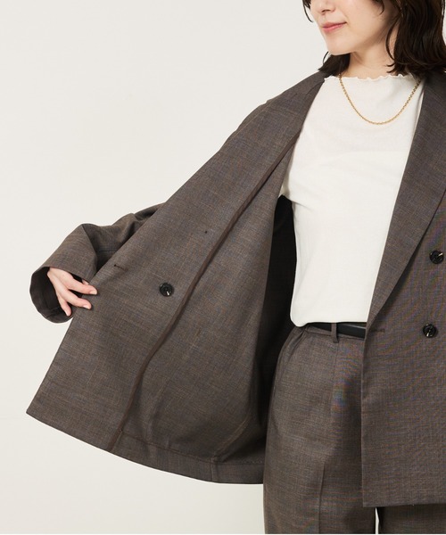 「abahouse mavie」 テーラードジャケット フリー ブラウン レディース_画像3