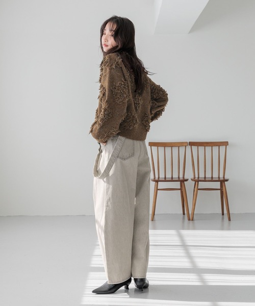 「LOWRYS FARM」 デニムパンツ LARGE ブラック レディース_画像4